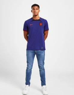 Nike Netherlands 2022 Away Shirt Blå -Herretoj Salg jd 557042 e