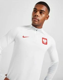 Nike Poland Strike Drill 1/4 Zip Top Hvid