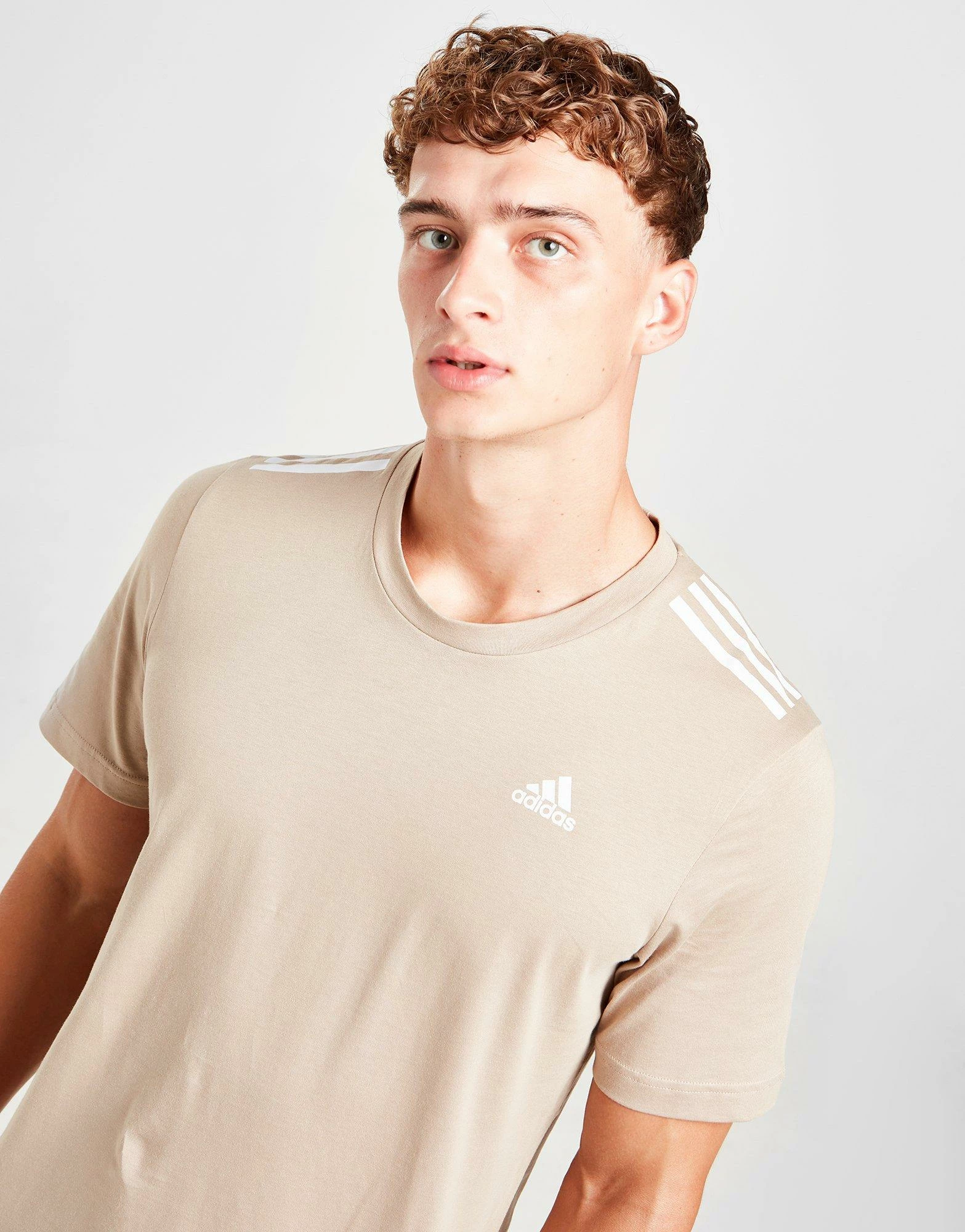 Adidas Badge Of Sport 3-Stripes T-Shirt Herre Brun 4 Adidas Badge Of Sport 3-Stripes T-Shirt Herre Brun - Billede 2