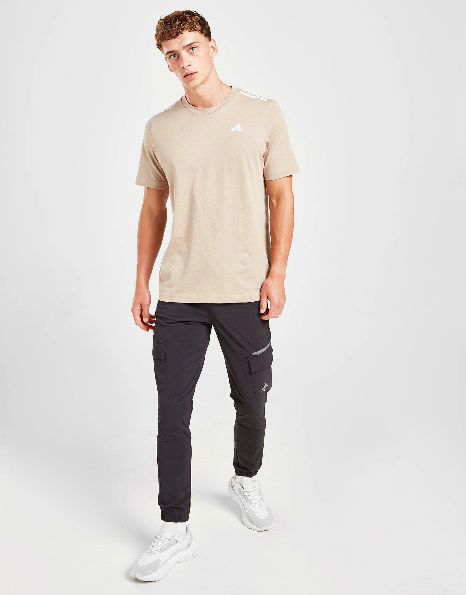 Adidas Badge Of Sport 3-Stripes T-Shirt Herre Brun 6 Adidas Badge Of Sport 3-Stripes T-Shirt Herre Brun - Billede 4