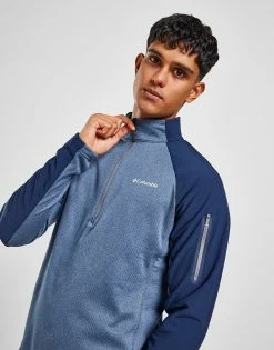 Columbia Deerhaven 1/4 Zip Top Blå -Herretoj Salg jd 559802 c