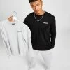 McKenzie Essential Logo Long Sleeve T-Shirt Sort -Herretoj Salg jd 560517 a