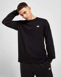 Dickies Mapleton Long Sleeve T-Shirt Sort -Herretoj Salg jd 561138 e