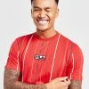 Fila Stripe T-Shirt Rød -Herretoj Salg jd 561447 a