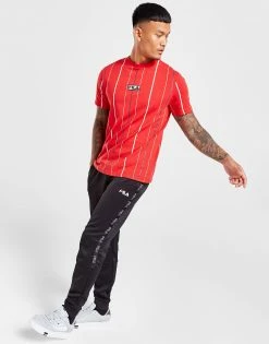 Fila Stripe T-Shirt Rød -Herretoj Salg jd 561447 d
