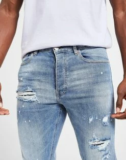 VALERE Marmo Rip Jeans Blå -Herretoj Salg jd 561634 d