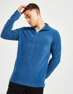 McKenzie Essential Microfleece 1/4 Zip Top Blå -Herretoj Salg jd 561852 c