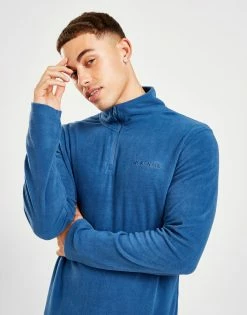 McKenzie Essential Microfleece 1/4 Zip Top Blå -Herretoj Salg jd 561852 d