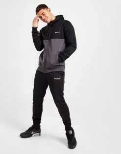 McKenzie Poly Tech Colour Block Full Zip Hoodie Sort -Herretoj Salg jd 561928 d