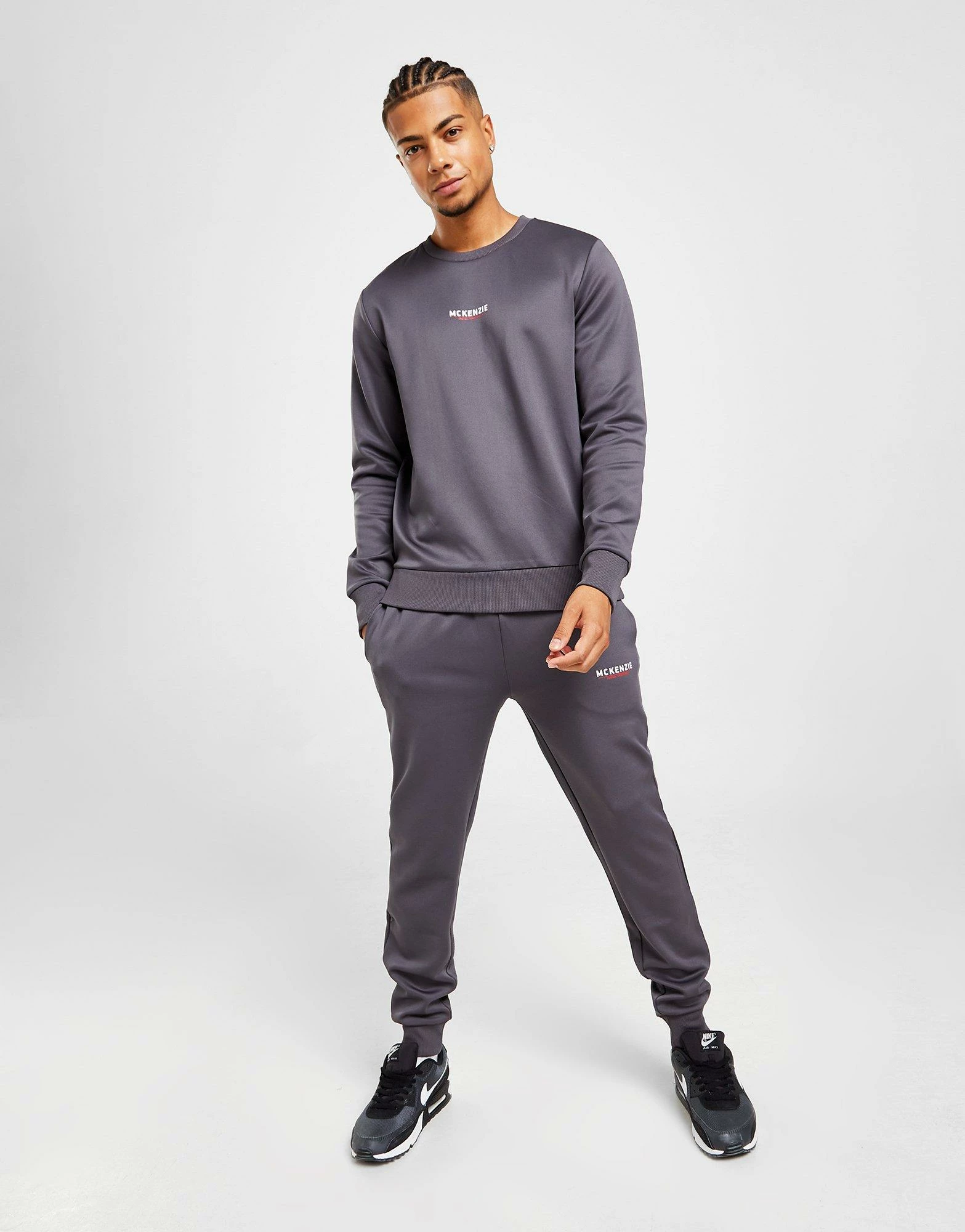 McKenzie Essential Poly Crew Sweatshirt Herre Grå 6 McKenzie Essential Poly Crew Sweatshirt Herre Grå - Billede 4