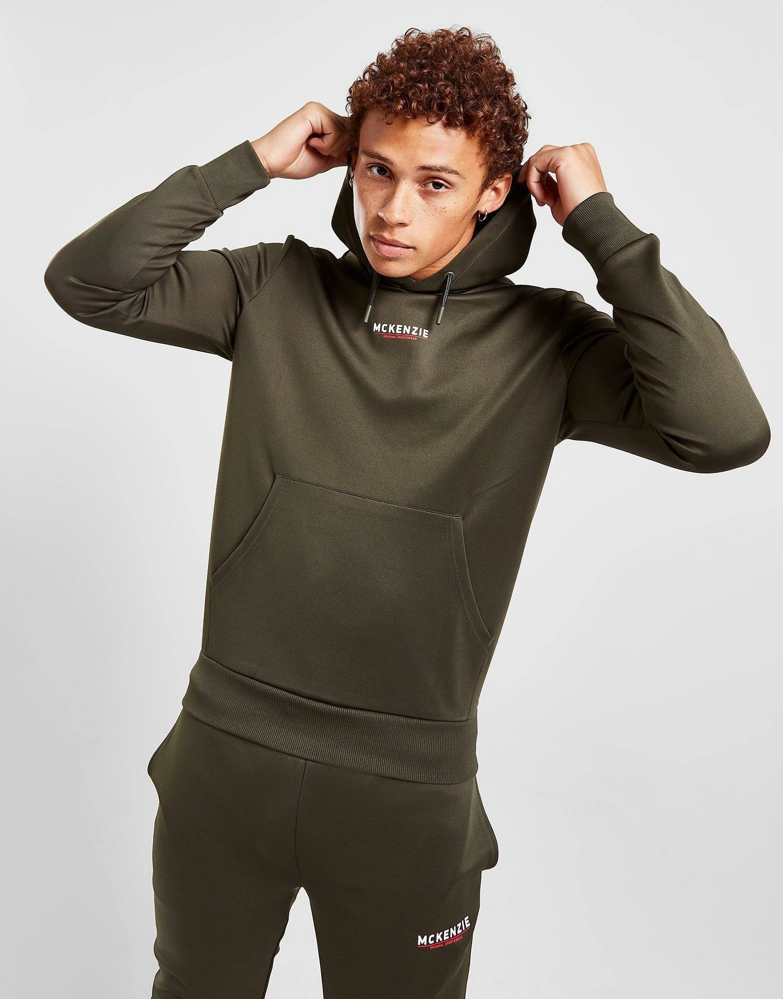 McKenzie Essential Poly Overhead Hooded Tracksuit Grøn 5 McKenzie Essential Poly Overhead Hooded Tracksuit Grøn - Billede 3