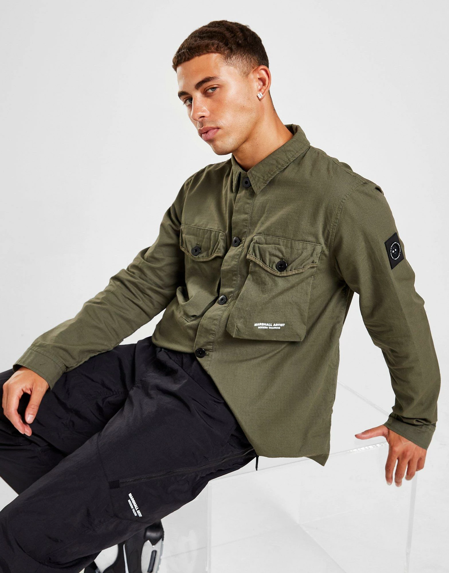Marshall Artist Cotton Ripstop Overshirt Grøn 3 Marshall Artist Cotton Ripstop Overshirt Grøn