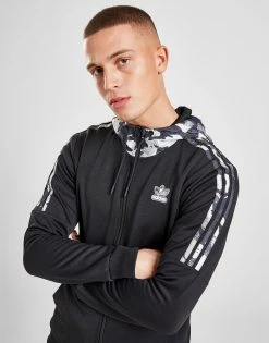 Adidas Originals Poly Camo Full Zip Hoodie Sort -Herretoj Salg jd 562241 d