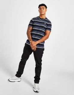 Fred Perry Fine Stripe Kortærmet T-Shirt Blå 11 Fred Perry Fine Stripe Kortærmet T-Shirt Blå -Herretoj Salg jd 565446 e