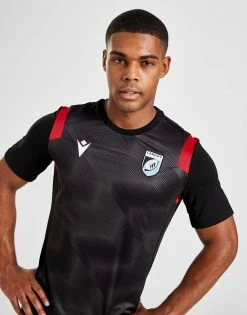 Macron Cardiff Blues 2022/23 Warm Up T-Shirt Sort
