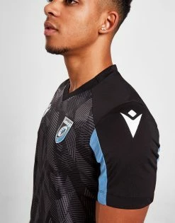 Macron Cardiff Blues 2022/23 Training Shirt Sort -Herretoj Salg jd 570345 d