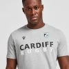 Macron Cardiff Blues Travel T-Shirt Grå -Herretoj Salg jd 570347 a