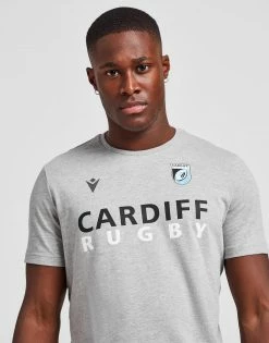 Macron Cardiff Blues Travel T-Shirt Grå