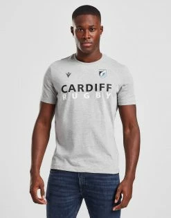 Macron Cardiff Blues Travel T-Shirt Grå -Herretoj Salg jd 570347 c