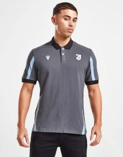 Macron Cardiff Blues Travel Polo Shirt Grå