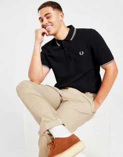 Fred Perry Twin Tipped Kortærmet Polotrøje Herre Sort