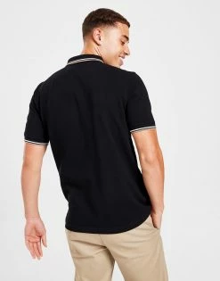 Fred Perry Twin Tipped Kortærmet Polotrøje Herre Sort -Herretoj Salg jd 570438 c