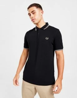 Fred Perry Twin Tipped Kortærmet Polotrøje Herre Sort -Herretoj Salg jd 570438 e