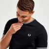 Fred Perry Twin Tipped T-Shirt Herre Sort -Herretoj Salg jd 570442 a