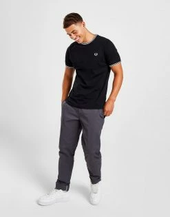 Fred Perry Twin Tipped T-Shirt Herre Sort -Herretoj Salg jd 570442 d