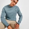 Fred Perry Twin Tipped Crew Sweatshirt Herre Blå -Herretoj Salg jd 570444 a