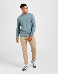 Fred Perry Twin Tipped Crew Sweatshirt Herre Blå -Herretoj Salg jd 570444 e