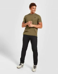 Fred Perry Twin Tipped T-Shirt Herre Grøn -Herretoj Salg jd 570453 c