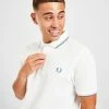 Fred Perry Twin Tipped Kortærmet Polotrøje Herre Hvid -Herretoj Salg jd 570454 a