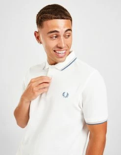 Fred Perry Twin Tipped Kortærmet Polotrøje Herre Hvid