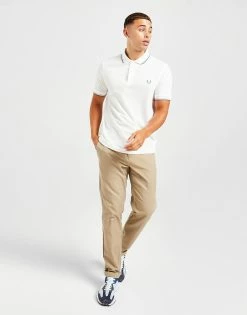 Fred Perry Twin Tipped Kortærmet Polotrøje Herre Hvid -Herretoj Salg jd 570454 d