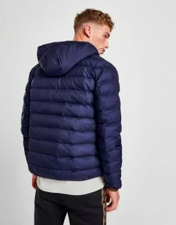 Fred Perry Baffle Hooded Jacket Blå -Herretoj Salg jd 570455 b