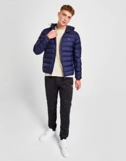Fred Perry Baffle Hooded Jacket Blå -Herretoj Salg jd 570455 e