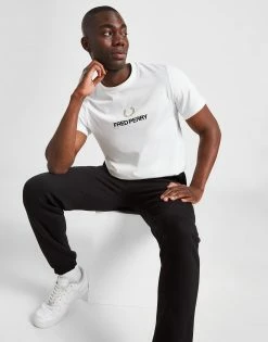 Fred Perry Global Stack Logo T-Shirt Hvid