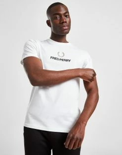 Fred Perry Global Stack Logo T-Shirt Hvid -Herretoj Salg jd 570463 d