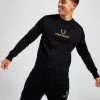 Fred Perry Global Stack Crew Sweatshirt Sort -Herretoj Salg jd 570467 a