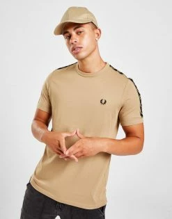 Fred Perry Taped Retro Ringer T-Shirt Herre Brun -Herretoj Salg jd 570472 c