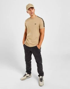 Fred Perry Taped Retro Ringer T-Shirt Herre Brun -Herretoj Salg jd 570472 e