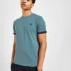 Fred Perry Ringer T-shirt Blå -Herretoj Salg jd 570473 a