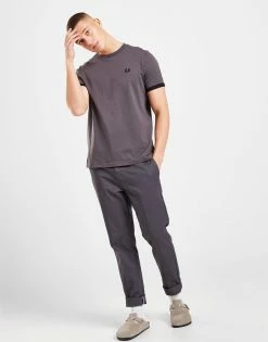Fred Perry Ringer T-shirt Grå -Herretoj Salg jd 570480 e