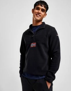 Napapijri Polar Fleece Zip Sweatshirt Sort -Herretoj Salg jd 571082 d