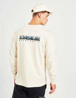 Napapijri Telemark Long Sleeve T-Shirt Hvid -Herretoj Salg jd 571093 c
