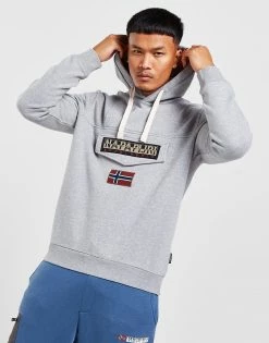 Napapijri Burgee 1/2 Zip Hoodie Grå -Herretoj Salg jd 571099 c
