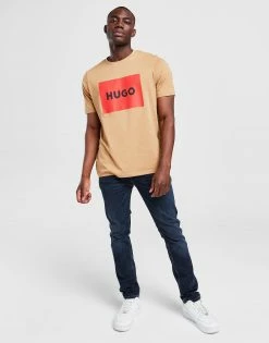 HUGO Dulive Box T-Shirt Brun -Herretoj Salg jd 572916 c