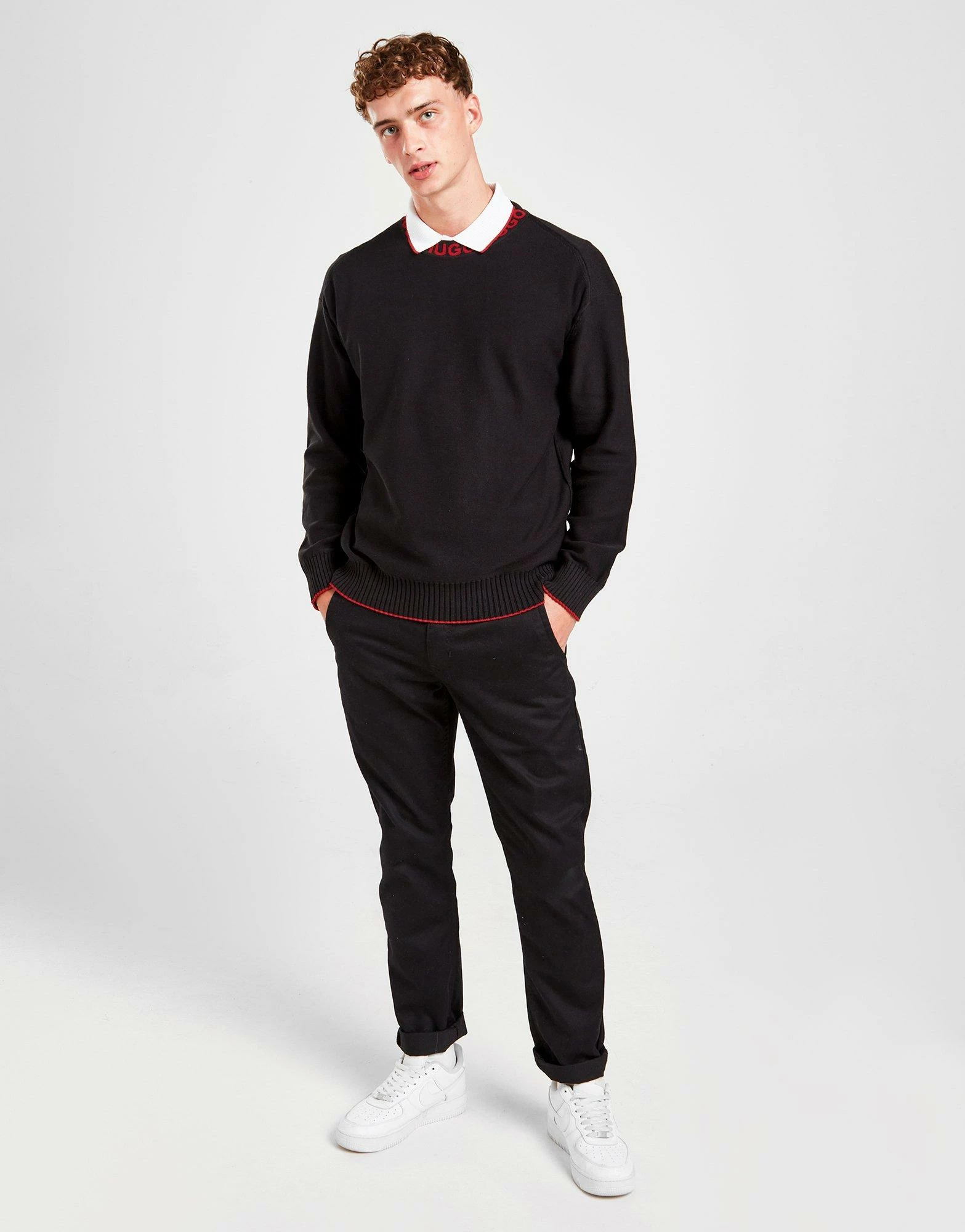 HUGO Smarlo Ringer Crew Sweatshirt Sort 5 HUGO Smarlo Ringer Crew Sweatshirt Sort - Billede 3