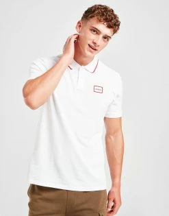 HUGO Demlock Embroidered Polo Shirt Hvid
